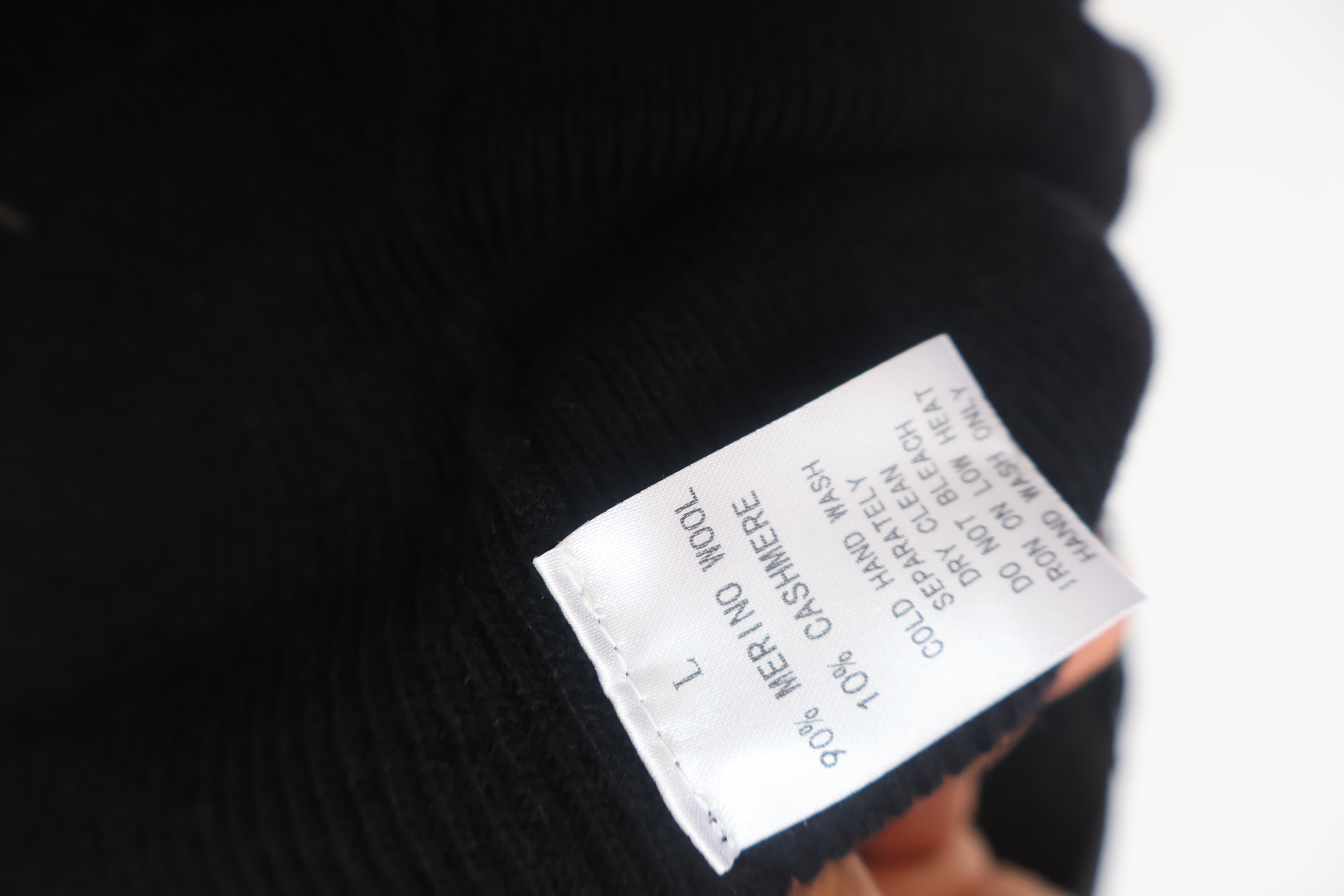 Men's 90% Merino Wool 10% Cashmere  Black Turtleneck Sweater Athletic Fit Tall Size